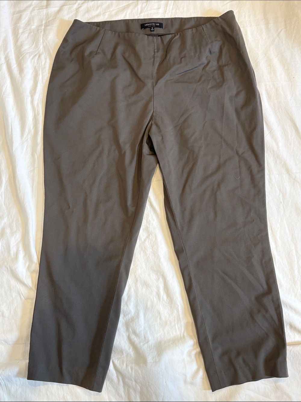 Lafayette 148 NY Taupe Women's 24” Cropped wool stretch cropped ankle pants